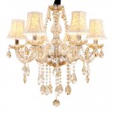 6 Light Cognac Colour Candle Style Crystal Chandelier