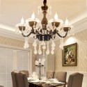 6 Light Black Retro Candle Style Crystal Chandelier