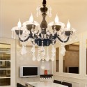 6 Light Black Retro Candle Style Crystal Chandelier