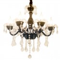 6 Light Black Retro Candle Style Crystal Chandelier