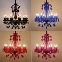 8 Light Red Blue Purple Black Candle Style Crystal Chandelier