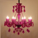 8 Light Red Blue Purple Black Candle Style Crystal Chandelier