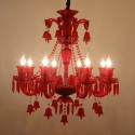 8 Light Red Blue Purple Black Candle Style Crystal Chandelier