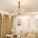 6 Light Champagne Candle Style Crystal Chandelier