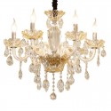 6 Light Champagne Candle Style Crystal Chandelier