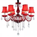 6 Light Red Candle Style Crystal Chandelier