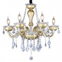 6 Light Bronze Candle Style Crystal Chandelier