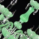 18 Light (12+6) 2 Tiers Green Candle Style Crystal Chandelier