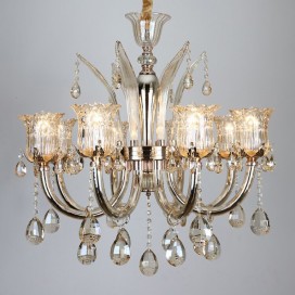 8 Light Silver Candle Style Crystal Chandelier