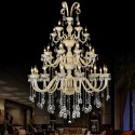 30 Light (15+10+5) 3 Tiers Champagne Candle Style Crystal Chandelier