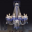 12 Light Blue Candle Style Crystal Chandelier