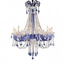 12 Light Blue Candle Style Crystal Chandelier