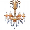 6 Light Golden Yellow Candle Style Crystal Chandelier