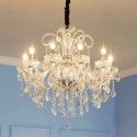 24 Light (16+8) 2 Tiers Clear Candle Style Crystal Chandelier