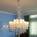 24 Light (16+8) 2 Tiers Clear Candle Style Crystal Chandelier