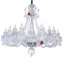 24 Light (16+8) 2 Tiers Clear Candle Style Crystal Chandelier