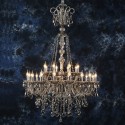 24 Light (16+8) 2 Tiers Clear Candle Style Crystal Chandelier