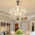 6 Light White Candle Style Crystal Chandelier