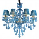 8 Light Blue Candle Style Crystal Chandelier