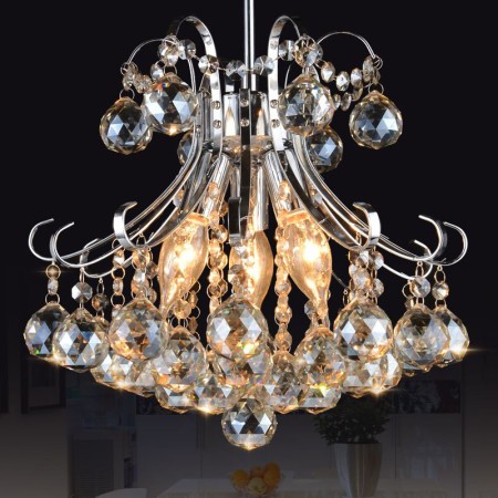 3 Light Cognac Colour Candle Style Crystal Chandelier