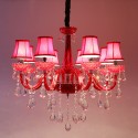 8 Light Red Candle Style Crystal Chandelier