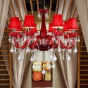 8 Light Red Candle Style Crystal Chandelier