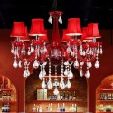 8 Light Red Candle Style Crystal Chandelier