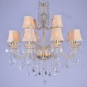 12 Light (8+4) 2 Tiers Gold Candle Style Crystal Chandelier