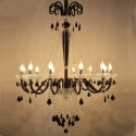 12 Light Black Candle Style Crystal Chandelier