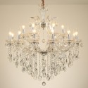 18 Light (12+6) 2 Tiers Clear Candle Style Crystal Chandelier