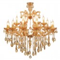 18 Light (12+6) 2 Tiers Amber Candle Style Crystal Chandelier