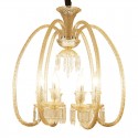 6 Light Cognac Colour Candle Style Crystal Chandelier