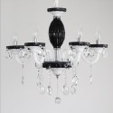 6 Light Black White Retro Candle Style Crystal Chandelier