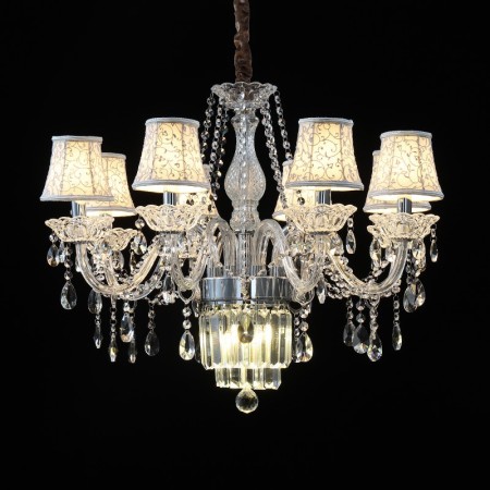 8 Light Silver Candle Style Crystal Chandelier