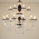 18 Light (12+6) 2 Tiers Black Candle Style Crystal Chandelier