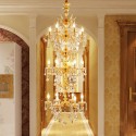 18 Light (6+6+6) 3 Tiers Gold Zinc Alloy Chandelier