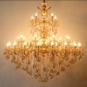 35 Light (20+10+5) 3 Tiers Zinc Alloy Gold Chandelier