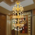 15 Light (5+5+5) 3 Tiers Gold Zinc Alloy Huge Chandelier