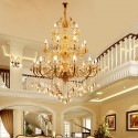 24 Light (12+8+4) 3 Tiers Zinc Alloy Gold Huge Chandelier