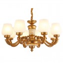 8 Light Zinc Alloy Marble Retro Luxurious Chandelier