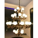 35 Light (5+15+10+5) 4 Tiers Zinc Alloy Marble Retro Luxurious Chandelier