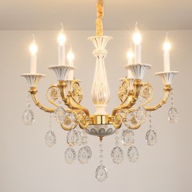 6 Light Ceramics American Zinc Alloy Modern Gold Chandelier