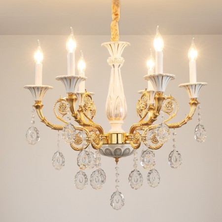 6 Light Ceramics American Zinc Alloy Modern Gold Chandelier