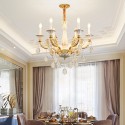 6 Light Ceramics American Zinc Alloy Modern Gold Chandelier