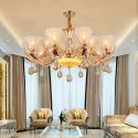 15 Light (10+5) 2 Tiers Zinc Alloy Gold Chandelier