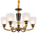 6 Light American Brass Retro Modern Chandelier