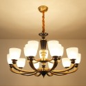 15 Light (10+5) 2 Tiers American Brass Retro Modern Chandelier