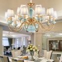 15 Light (10+5) 2 Tiers Luxurious Brass Chandelier