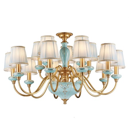 15 Light (10+5) 2 Tiers Luxurious Brass Chandelier