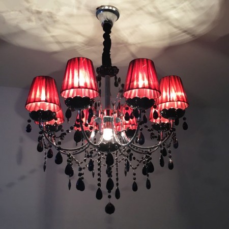 8 Light American Retro Silver Black Chandelier